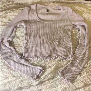 Light purple/ lavender ruffle long sleeve top
